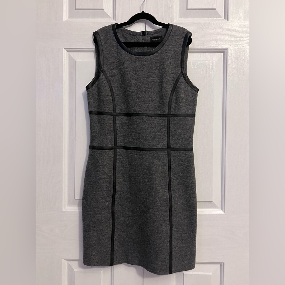 Sleeveless Dress with faux lather details, XS